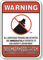 Watch sign with boris the burglar.
